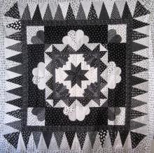 Black and white medallion quilt