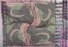  Yolanda Fundora's first quilt - she designed the fabric and then bought a machine and Viola!!! or is it Voila!!!